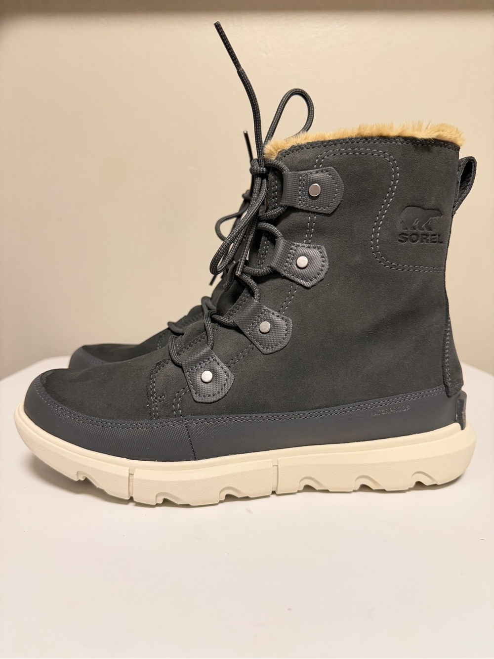Sorel Explorer II Joan Gray Faux Fur Boot NL4462-028 Women’s US 10 UK 8 EU 41